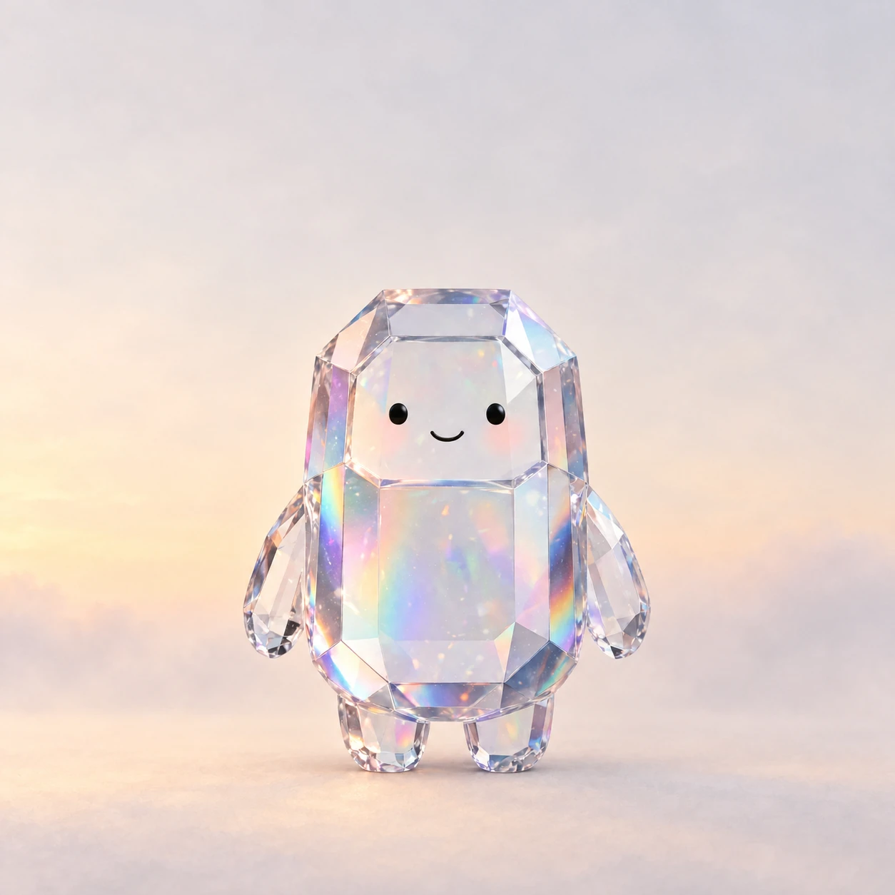 Ren’s clear crystal character against a quiet dawn wash
